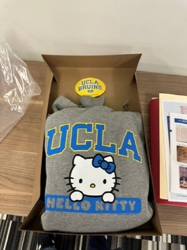 키티가 그려진 UCLA 후드티의 모습