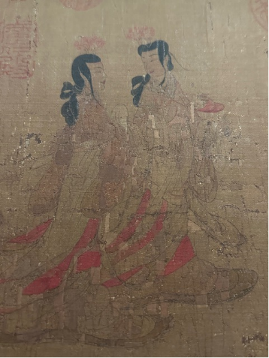 여삼자도1, 여인 두명이 이야기하고 있는 모습이 그려져 있다