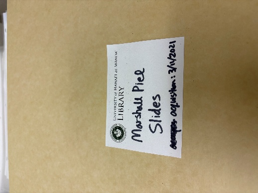 Marshall Piel  기증품의 표지