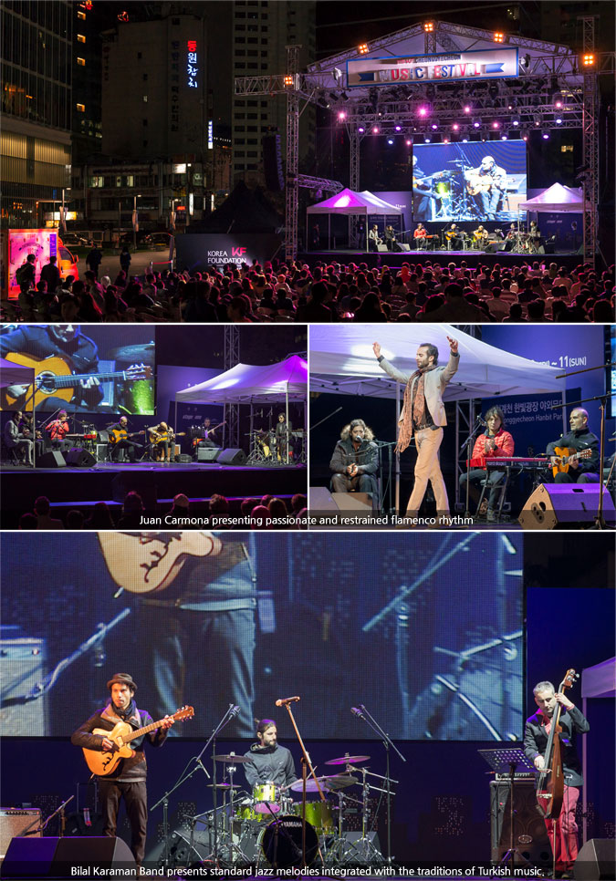 [photo] Juan Carmona presenting passionate and restrained flamenco rhythm /[photo] Bilal Karaman Band presents standard jazz melodies integrated with the traditions of Turkish music.”