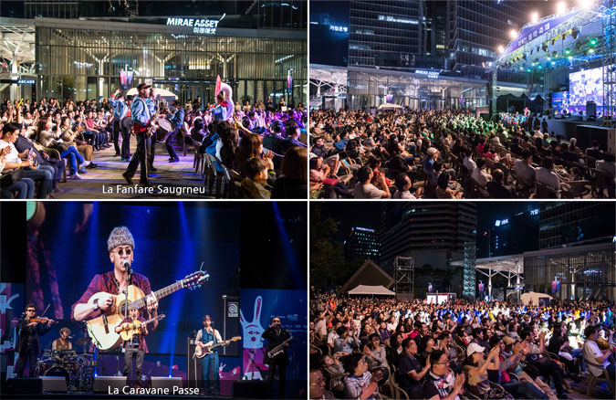 Upper left: La Fanfare Saugrneu / Lower left: La Caravane Passe