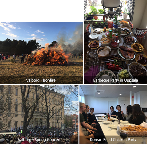 [Valborg - Bonfire][Barbecue Party in Uppsala][Valborg - Spring Concert][Korean Fried Chicken Party]