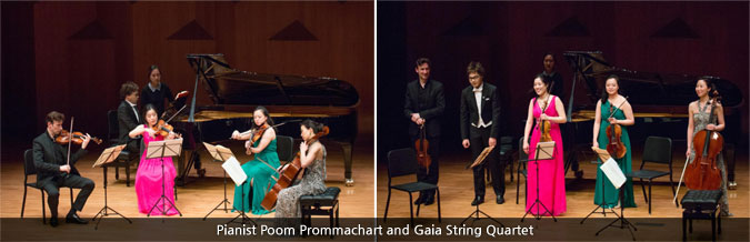 (photo) Pianist Poom Prommachart and Gaia String Quartet 
