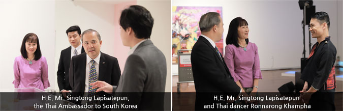 H.E. Mr. Singtong Lapisatepun, the Thai Ambassador to South Korea  / H.E. Mr. Singtong Lapisatepun and Thai dancer Ronnarong Khampha