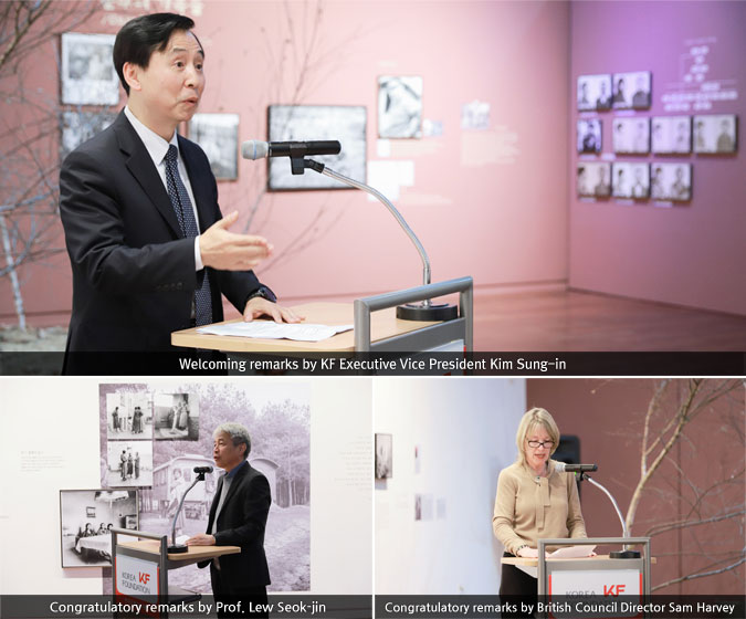 Welcoming remarks by KF Executive Vice President Kim Sung-in/ Congratulatory remarks by Prof. Lew Seok-jin/Congratulatory remarks by British Council Director Sam Harvey