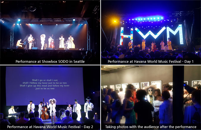 Performance at Showbox SODO in Seattle/ Performance at Havana World Music Festival - Day 1 / Performance at Havana World Music Festival - Day 2 / Taking photos with the audience after the performance