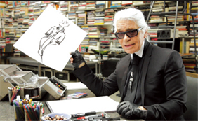 Karl Lagerfeld Sketches His Life