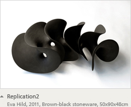 Replication2 Eva Hild, 2011, Brown-black stoneware, 50x90x48cm