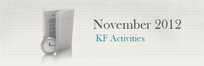 November 2012 KF Activities