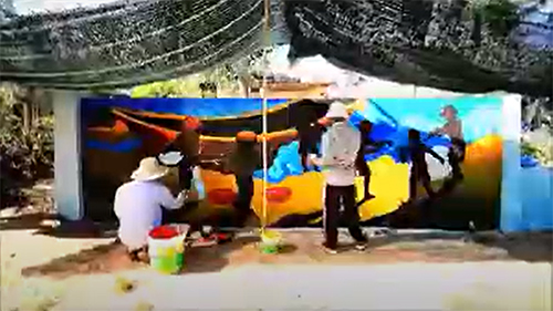 베트남 꽝남성에서 한국식 벽화마을