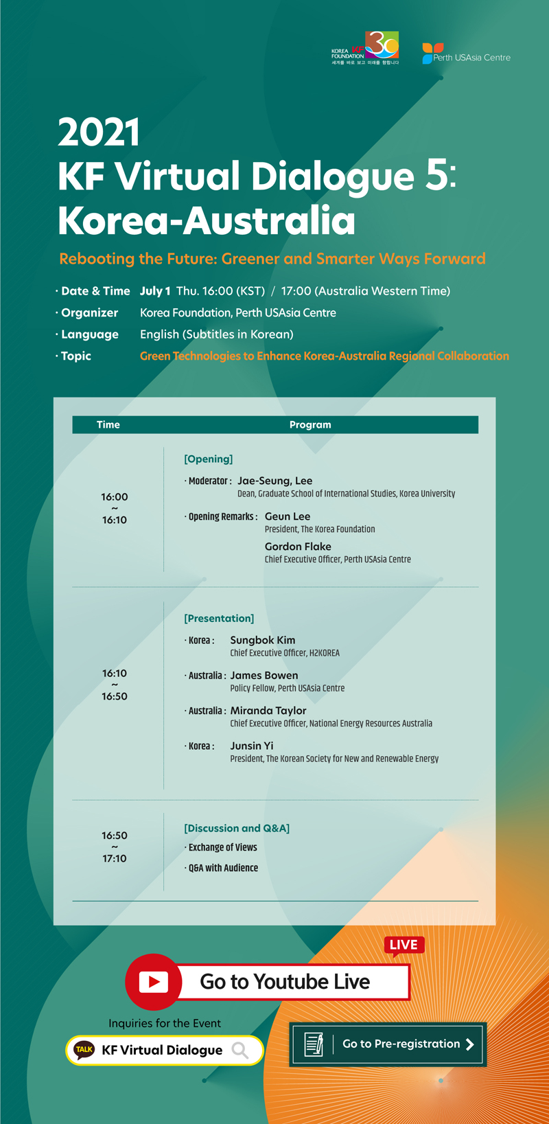 KF Virtual Dialogue 5: Korea-Australia Program poster